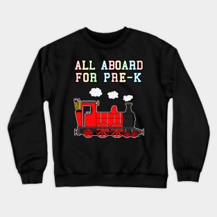 All Aboard For Pre-K Steam Train (Red) Crewneck Sweatshirt